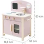 Roba - Cuisine de jeu en bois pour enfants avec accessoires - Rose et naturel - 7 pièces incluses - 52x30x63 cm - À partir de 3 ans