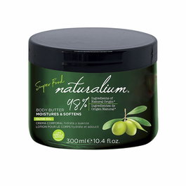 Naturalium Beurre Corporel Super Food à l'Huile d'Olive, Formule Hydratante et Adoucissante pour une Peau Ferme et Radieuse, 300 ml