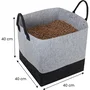 Eda Sac à granulés en feutrine Jura Montania 60 L - Capacité 45 kg - 40 x 40 x 40 cm - Gris Béton / Gris Anthracite