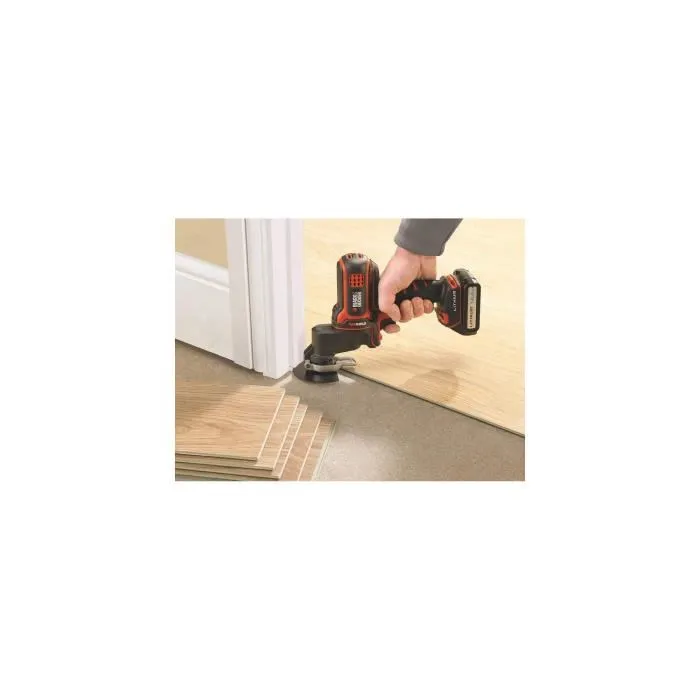 BLACK+DECKER Tête d'outil oscillatoire Multievo MTOS4-XJ - 16300 osc/min - avec 11 accessoires : lames, grattoirs, plateau de ponçage