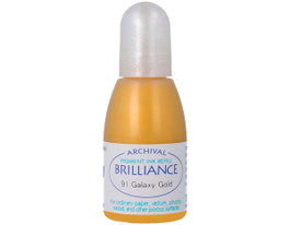 Tsukineko BRILLIANCE Recharge d'encre Or galactique effet nacré 20ml