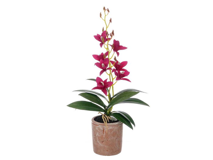 Ibergarden Pot en Terre Cuite Violet 10x50x25 cm avec Métal et Ciment (Set de 6)