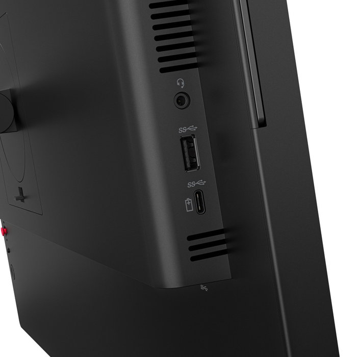 Lenovo ThinkVision T24-4v Moniteur 23.8 pouces IPS Full HD, caméra 5 MP, haut-parleurs, HDMI, DisplayPort, USB, écran professionnel noir
