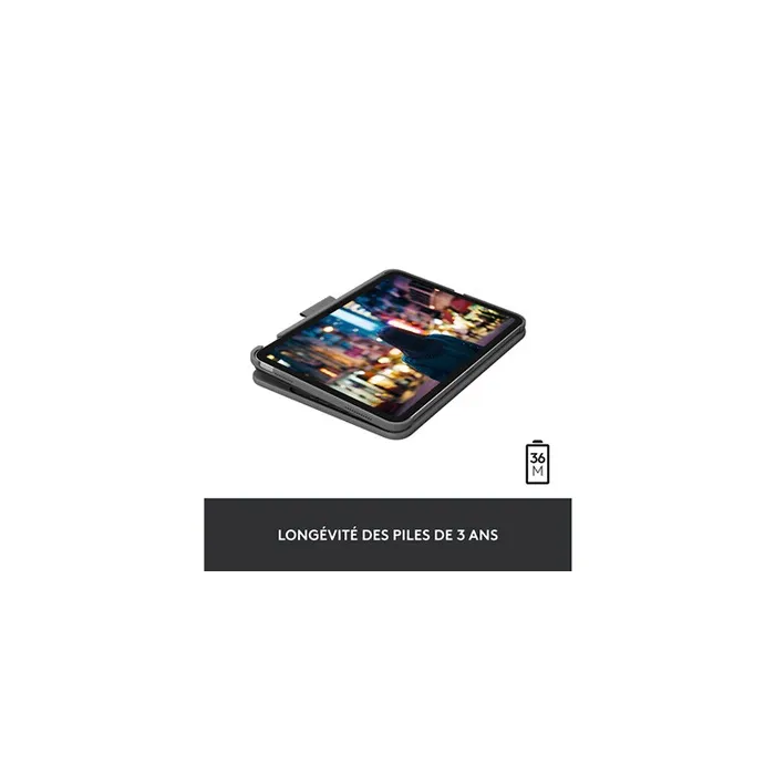 Logitech Slim Folio - Étui clavier sans fil pour iPad 10e génération (A16) - Gris Oxford