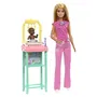 Barbie Coffret Pédiatre JCR72 - Poupée Barbie Blonde et Poupée Bébé avec Mobilier et Accessoires Médicaux - Pour Enfants de 3 Ans et Plus