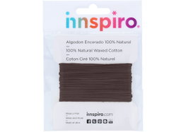 Innspiro Cordon en coton ciré marron 1,5 mm 5 m