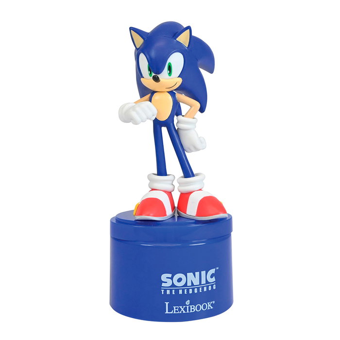 Lexibook Sonic NS02SN - Lampe de nuit Bluetooth avec haut-parleur intégré pour enfants - Licence Sonic - Recommandé +3 ans