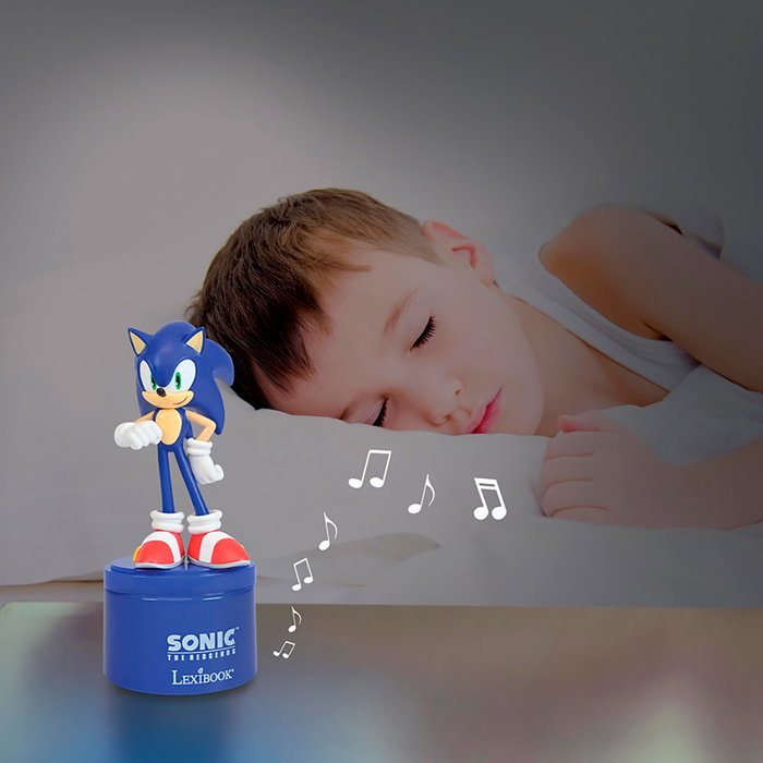 Lexibook Sonic NS02SN - Lampe de nuit Bluetooth avec haut-parleur intégré pour enfants - Licence Sonic - Recommandé +3 ans