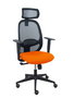Piqueras y Crespo Chaise de bureau Cilanco, Orange foncé/Noir, Mécanisme Synchrone