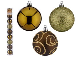 KRIST+ Set de 9 boules de Noël PVC 6cm vert olive