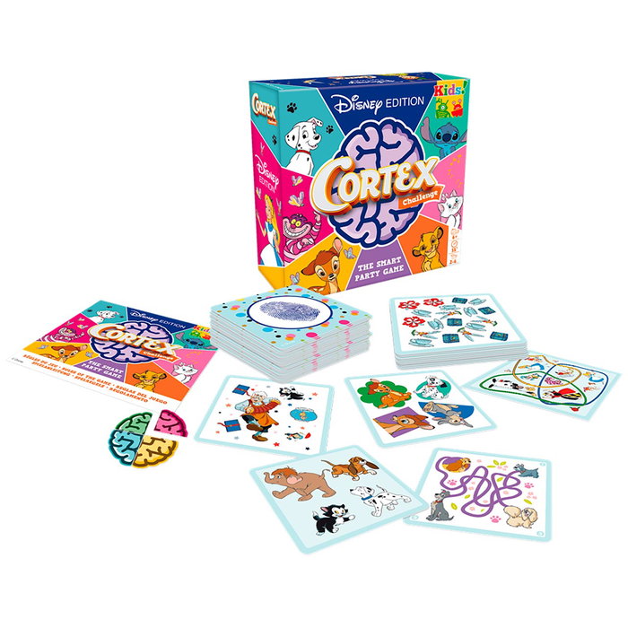 Asmodee Cortex Kids Édition Disney - Jeu de Cartes de Défis Cérébraux pour Enfants à Partir de 6 Ans - Stimule Mémoire, Logique et Réflexes