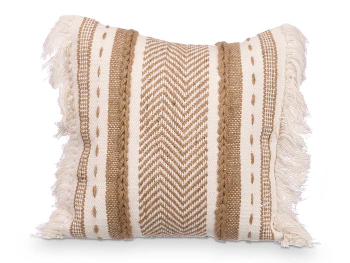 GIFTDECOR Lot de 6 coussins esparto beige 45 x 45 cm