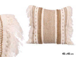 GIFTDECOR Lot de 6 coussins esparto beige 45 x 45 cm