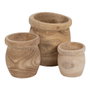 BigBuy Garden Set de 3 cache-pots en bois de paulownia Naturel