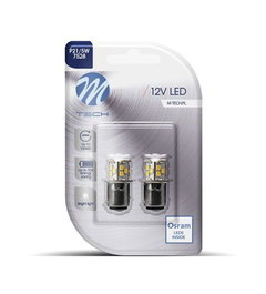 M-Tech Blister 2X Econo Lb113 W - Bay15D, 21X SMD 2835, Blanc, 12V, 1,6W, 125lm