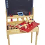 Jeujura Grand établi de bricolage en bois avec accessoires et coffre de rangement - Table de jeu pour enfant à partir de 3 ans (47 x 30 x 93 cm)