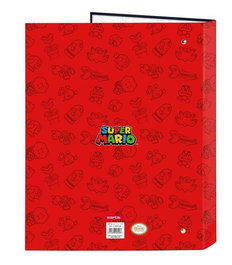 Safta - Classeur 4 anneaux Super Mario Trick 26,5x33x4cm - Enfants 3 ans - Version espagnole