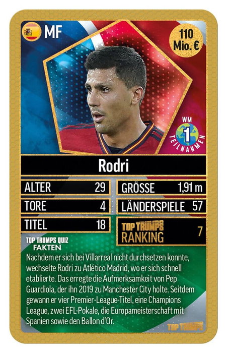Winning Moves World Football Stars jeu de cartes 200 Pack 6 Allemand