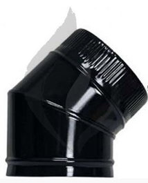 Coude vitrifié noir 45° 850°C CVS20045