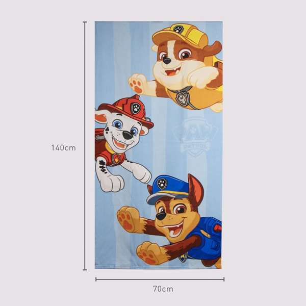 Paw Patrol - Serviette de bain en microfibre pour enfants 70 x 140 cm - Bleu clair