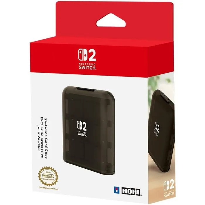 Hori Étui de transport rigide pour 24 cartes de jeu - Protection antichoc et anti-rayures - Compatible Nintendo Switch et Nintendo Switch 2 - Noir