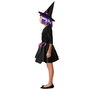 Déguisement Enfant Sorcière Robe Courte Violette avec Chapeau - Taille 7-9 Ans - Idéal pour Halloween, Fêtes et Spectacles