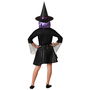 Déguisement Enfant Sorcière Robe Courte Violette avec Chapeau - Taille 7-9 Ans - Idéal pour Halloween, Fêtes et Spectacles
