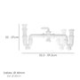 ABRISA Siphon Double avec Raccord 1 1/2'' Sortie Ø 40 mm Extralong