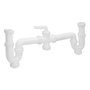 ABRISA Siphon Double avec Raccord 1 1/2'' Sortie Ø 40 mm Extralong