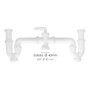 ABRISA Siphon Double avec Raccord 1 1/2'' Sortie Ø 40 mm Extralong