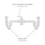 ABRISA Siphon Double avec Raccord 1 1/2'' Sortie Ø 40 mm Extralong