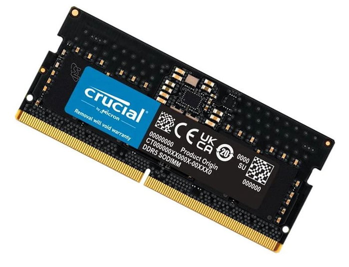 Crucial Mémoire RAM DDR5 8 Go SODIMM 5600 MHz PC5-44800 CL46 pour Ordinateur Portable ou PC Crucial Mémoire RAM DDR5 8 Go SODIMM 5600 MHz PC5-44800 CL46 pour Ordinateur Portable ou PC