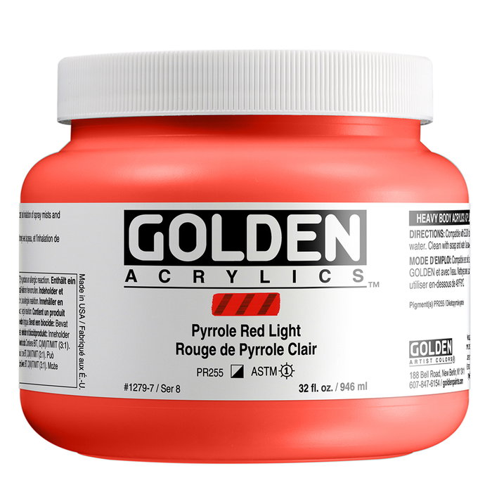 Golden Couleurs Acryliques Heavy Body Pyrrole Rouge Clair 946 ml Golden Couleurs Acryliques Heavy Body Pyrrole Rouge Clair 946 ml