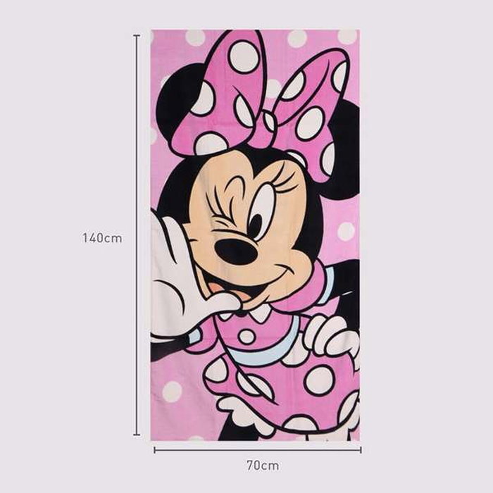 Serviette de plage Minnie Mouse Rose 70 x 140 cm