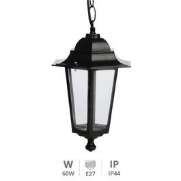 GSC Evolution Farol de jardín colgante Serie Alma E27 Negro