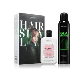 Kemon Coffret Styling Glamoon Shine Laque + Shampoing Soin Cheveux Colorés 2x250 ml