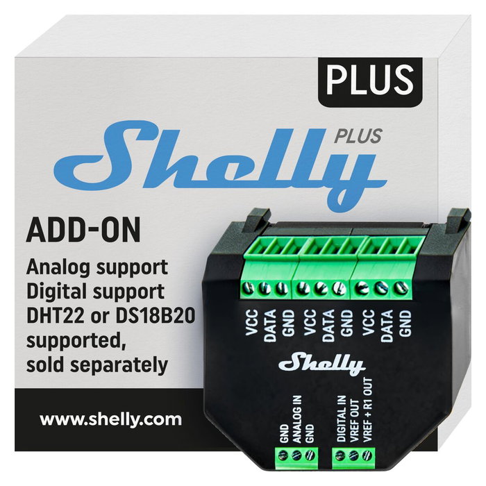 Prise Intelligente Shelly PLUS 1/1PM ADDON Wi-Fi Prise Intelligente Shelly PLUS 1/1PM ADDON Wi-Fi