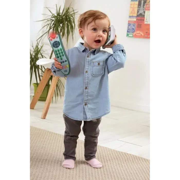 Téléphone Jouet et Télécommande Bébé - KD - Apprentissage Trilingue des Animaux, Chiffres et Couleurs - Jeu Éducatif High-Tech