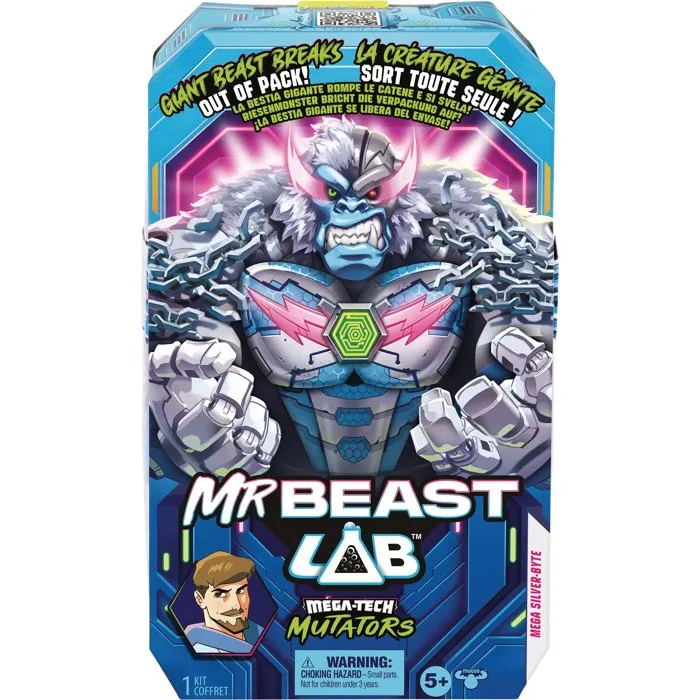 Mrbeast Lab Figurine géante Mega Mutator Silver Byte - 23 cm Mrbeast Lab Figurine géante Mega Mutator Silver Byte - 23 cm