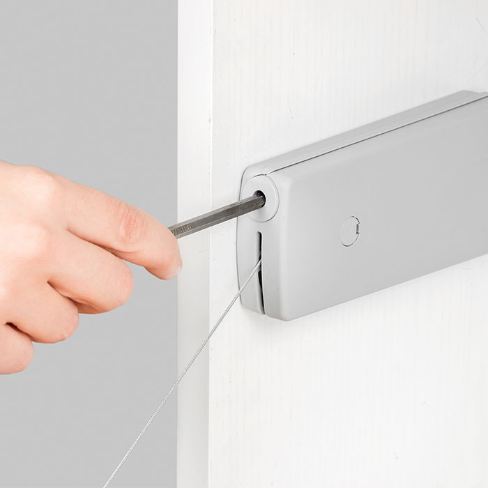 Emuca Mécanisme de porte Relevable Microwinch, 14kg, Acier et Plastique, Gris