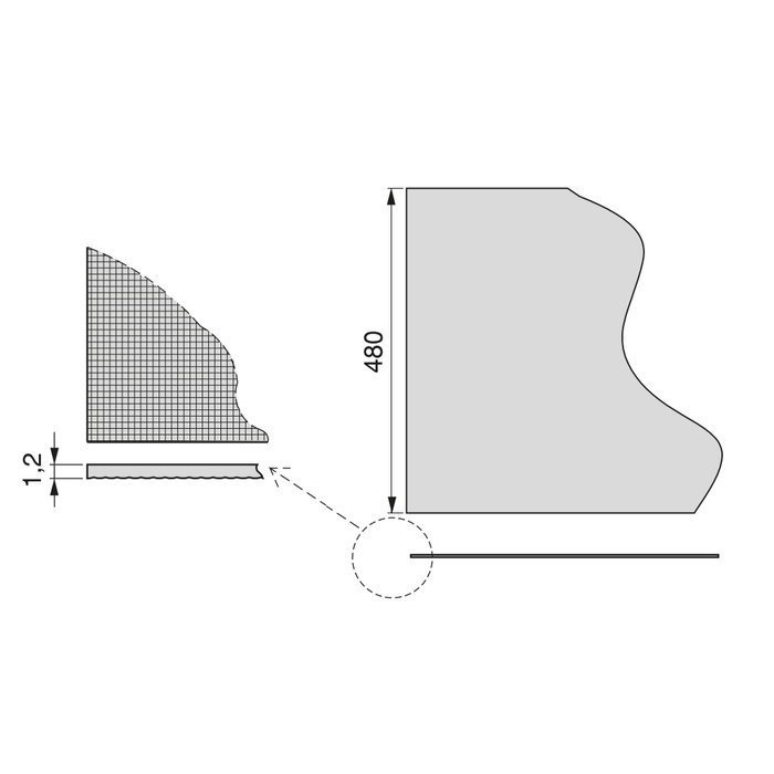 Emuca Tapis antidérapant pour tiroir, effet textile, longueur 20m x 480mm, plastique, blanc