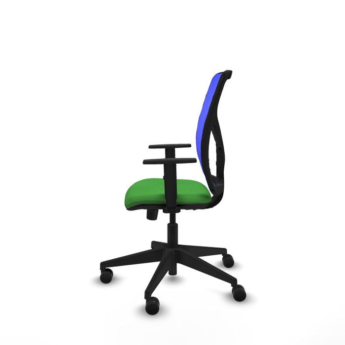 PIQUERAS Y CRESPO Chaise Motilla Synchro Vert Maille Bleu, Base pyramidale noire, Accoudoir 1D PIQUERAS Y CRESPO Chaise Motilla Synchro Vert Maille Bleu, Base pyramidale noire, Accoudoir 1D