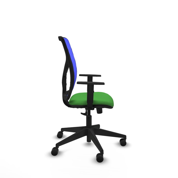 PIQUERAS Y CRESPO Chaise Motilla Synchro Vert Maille Bleu, Base pyramidale noire, Accoudoir 1D PIQUERAS Y CRESPO Chaise Motilla Synchro Vert Maille Bleu, Base pyramidale noire, Accoudoir 1D