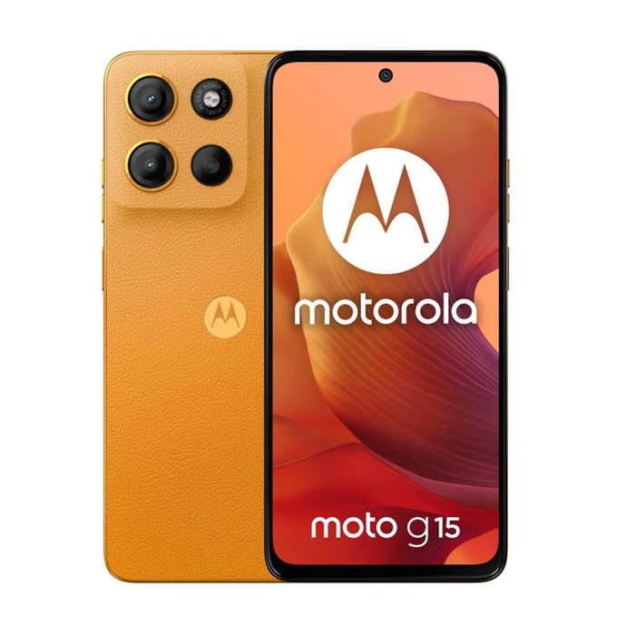 Motorola Moto G15 8+128 Go Smartphone 4G LTE Double SIM Écran 6.72" Full HD+ 50MP NFC Android 15 Orange