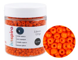 Innspiro Perles de rocaille en verre orange opaque 3,8 mm 120g