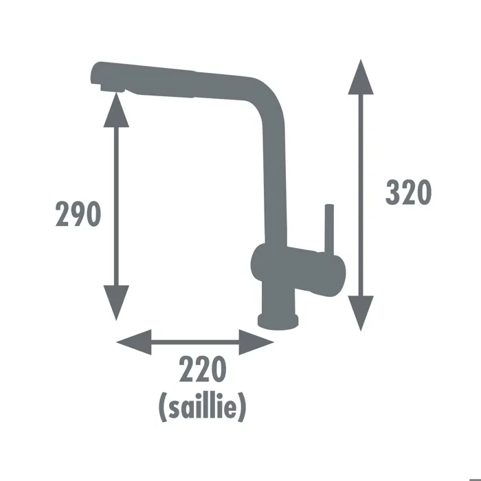 Edouard Rousseau Mitigeur Évier Matspuko Inox avec Douchette Extractible, Bec Mobile et Aérateur Économiseur d'Eau - 1.50m de Flexible