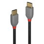 Lindy - Câble USB 2.0 Type C vers Type C, 0,5 m, Power Delivery (PD) 60W, 480 Mbit/s, double blindage, contacts plaqués or 24 carats - Anthra Line