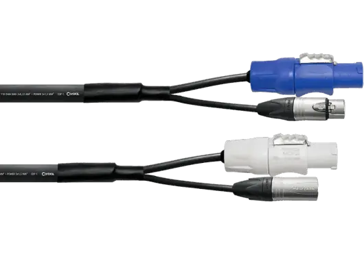 Cordial Câble DMX XLR 5 pôles + Powercon 3 m CMK-490 Cordial Câble DMX XLR 5 pôles + Powercon 3 m CMK-490