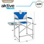 Color Baby - Silla plegable XL de director - Chaise pliante directrice en acier XL avec poche et table auxiliaire - Dimensions 58x57x103 cm