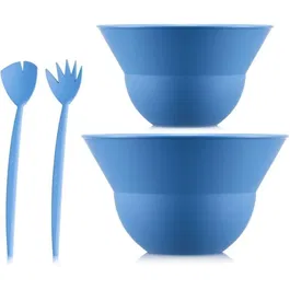 Bodum Topee - Ensemble de 2 bols à mélanger et servir 3 L et 4.9 L avec couverts à salade, plastique sans BPA, empilables, micro-ondes et lave-vaisselle